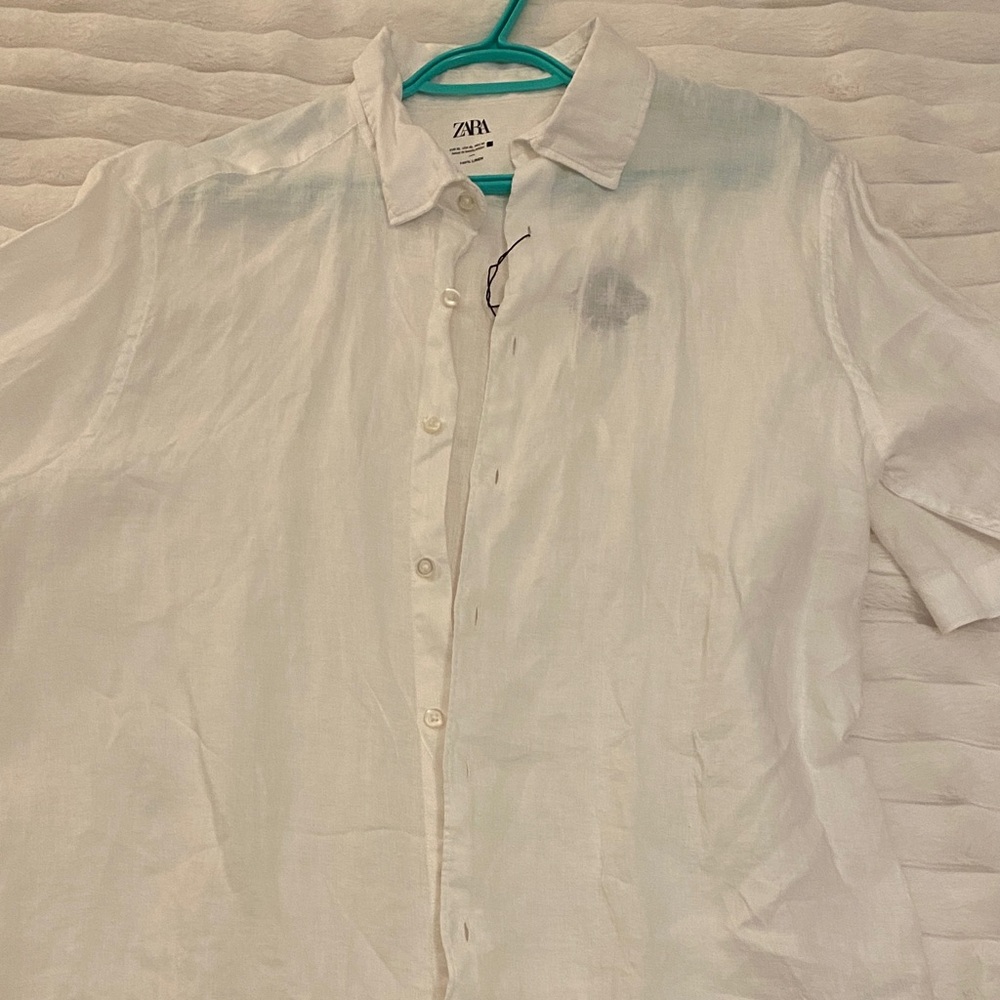 Zara Men's Casual White Button Down Shirt